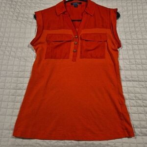 Banana Republic Sleeveless Orange/Red Blouse